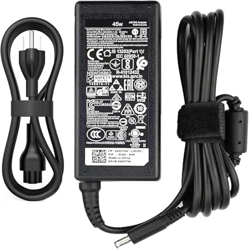 45W (4.5 * 3.0 mm Jack 19.5V 2.31A) AC Charger Fit for DELL Inspiron 11/13/14/15/17 3000 5000 7000 Series(3583 3593 5570) Latitude E5450 XPS 13-45