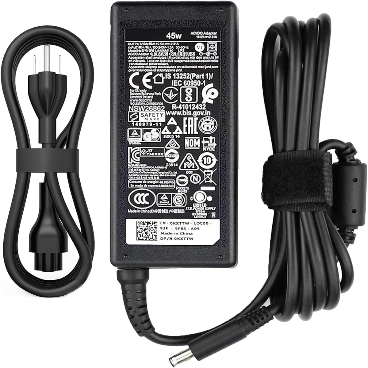 45W (4.5 * 3.0 mm Jack 19.5V 2.31A) AC Charger Fit for DELL Inspiron 11/13/14/15/17 3000 5000 7000 Series(3583 3593 5570) Latitude E5450 XPS 13-45