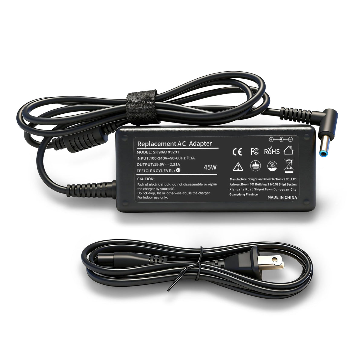 45W Laptop Charger Replacement for HP Laptop Charger Elitebook x360 Pavilion Spectre Chromebook Envy Elite x2 Computer Travel Smart Blue Tip