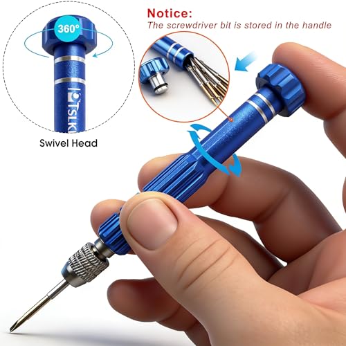5-in-1 Multifunctional Small Screwdriver, PTSLKHN S2 Steel Magnetic Screwdriver Kit for Eyeglass, Sunglasses, Electronics, Cellphone, Jewelry and More