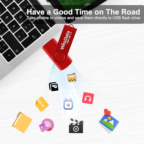 5 Pack 64GB USB Flash Drive and 2 Pack USB C Adapters in a Case, Thumb Drives Memory Stick Storage and Backup for Smart Phones with Type C Port
