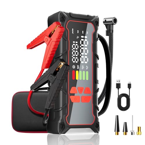 5000A Car Battery Jump Starter with Air Compressor 160PSI, Car Battery Charger 7.0L Gas/6.0L Diesel