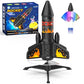 Rocket Launcher for Kids, 200 ft Self Launching Motorized Rocket Toy with LED and Safety Parachute Land, Outdoor Toys Cool Birthday for Boys Ages 8-12 (Orange)