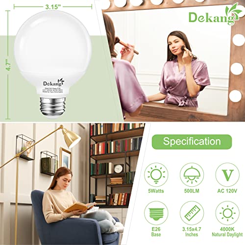 8-Pack LED Vanity Bulbs 5W 4000K Natural Daylight, E26 Base, 60W Incandescent Equivalent, 500LM, Non-Dimmable