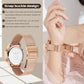 TIMEURE Pedometer Watch for Women, Step Counter Watch, No App or Charging | No App No Charging, with step, calorie and distance tracking, a steel mesh band and up to 12 months of use