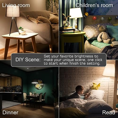 UCB Alexa Light Bulb 130W Equivalent, Smart Light Bulbs Warm White to Daylight Tunable, A19 E26 Bluetooth LED Bulbs Work with Alexa Only for Bedroom Kitchen Living Office No WiFi Required 4 Pack
