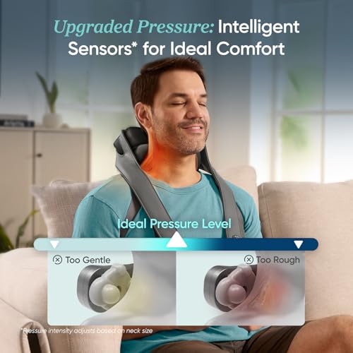 Etekcity FSA Eligible Cordless Neck Massager for Pain Relief Deep Tissue, Shiatsu Shoulder Massager with Heat, Massage Tools for Trapezius, Lymphatic Drainage, Relaxation Therapy, HSA Items, Cadeo