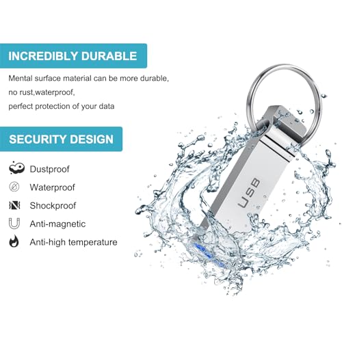 USB Flash Drive 230GB Waterproof USB Stick High Speed Memory Stick 230GB Ultra Large Storage Metal Thumb Drive with Keychain Design for Laptop Computer Tablet