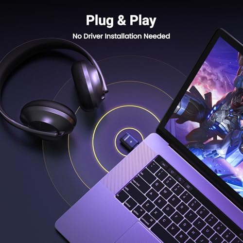 UGREEN USB-C Bluetooth Adapter for PS5, Bluetooth 5.3 Audio Adapter with APTX Low Latency & aptX-Adaptive, Wireless Audio Transmitter to Connect Wireless Headphones & Earbuds