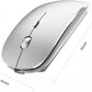Bluetooth Wireless Mouse for Laptop mac MacBook ipad MacBook air MacBook pro pc Desktop Computer Windows Chromebook Notebook (Silver)