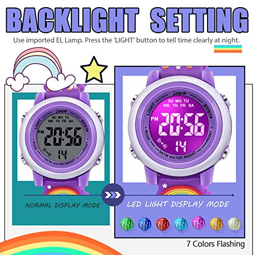 3D Cartoon Waterproof Watches for Girls with Alarm - Best Toys Gifts for Girls Age 3-12