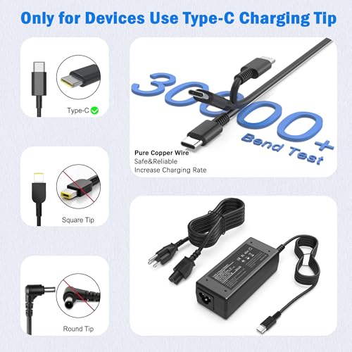 Universal 65W USB C Laptop Charger Compatible with HP chromebook Lenovo Dell Acer Asus Samsung Google Computer Type C Power Adapter