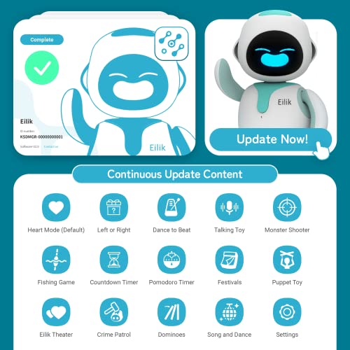 ENERGIZE LAB Eilik – Cute Robot Pets for Kids and Adults, Your Perfect Interactive Companion at Home or Workspace, Unique Gifts for Girls & Boys.