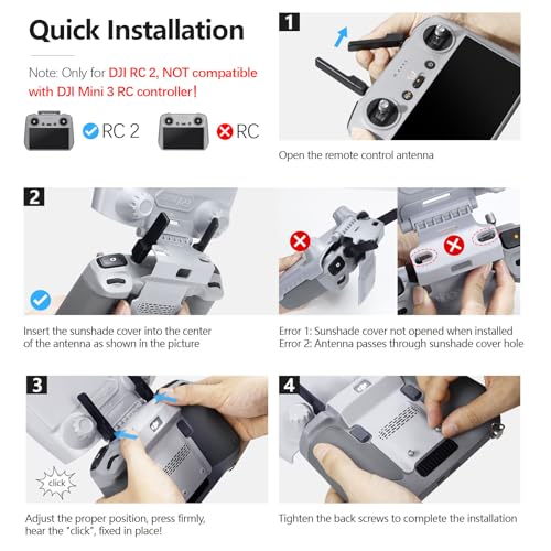 FPVtosky 2-in-1 Lito X1/Mini 5/4 Pro RC 2 Sun Hood & RC2 Protective Cover, Sun Shade Screen Protector for DJI Avata 360 /Air 3S/ Mini5/4 Pro RC2 Remote Controller Protection Accessories