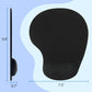 Ergonomic Mouse Pad with Wrist Rest, Gel Wrist Support Mousepad, Pain Relief Laptop Computer Mouse Pad, Non-Slip Mouse Pads for Office & Home (Black)
