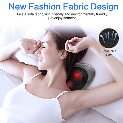 Papillon Shiatsu Back Massager with Heat, Deep Tissue Massage Pillow for Neck,Shoulder,Foot & Lower Back Pain Relief,Electric Kneading Massager for Home, Office, Car-Gifts for Mom, Dad, Men, Women