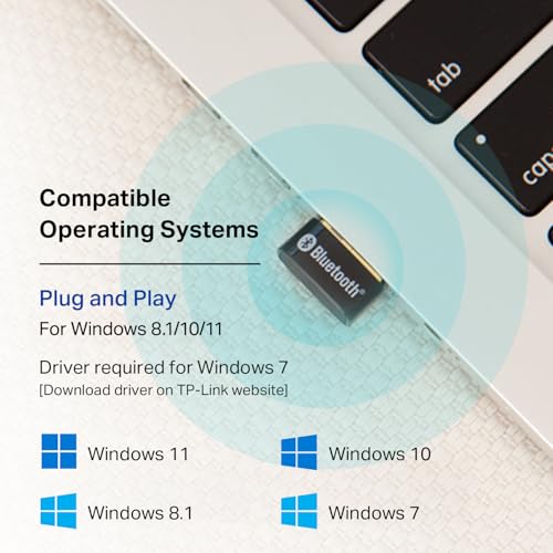 TP-Link USB Bluetooth Adapter for PC - Bluetooth 5.4 Dongle Receiver, Plug and Play, Nano Design, EDR & BLE, Supports Windows 11/10/8.1/7 for Desktop, Laptop, Keyboard, Mouse, etc (UB500)