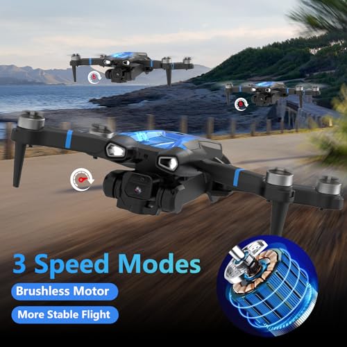 M18LCD Drone with 4K Camera for Adults Drone with Screen on Controller Brushless Motor Optical Flow Positioning Headless Mode One Key Takeoff/Landing RC Quadcopter for Beginners Adults Gifts