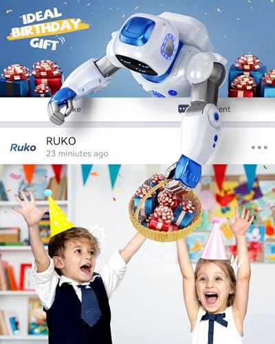 Ruko 1088 Smart Robot Toy for Kids, Large Programmable Interactive Robot with Remote Control, App Control, Birthday Gift for Boys & Girls Ages 4 5 6 7 8 9