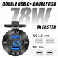 Upgraded 4 Port 12V USB Outlet, 78W Dual PD & QC Aluminum Alloy USB Ports with LED Voltmeter Waterproof for Cars, Cigarette Lighter Replacement 12V Socket for Boats RV Trucks and Motorcycles