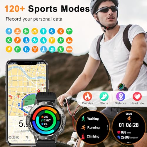 Smart Watch for Men Fitness Tracker: Smart Watches for Android Phones iPhone Bluetooth Waterproof Make Answer Call Digital Mens Watches Heart Rate Monitor Running Smartwatch Samsung Compatible