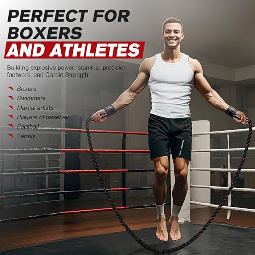 HPYGN Jump Rope, Weighted Jump Rope for Men women, 2.8lb 3.8lb 5lb Heavy Skipping Rope for Exercise, Adult Jumpropes for Home Workout, Improve Strength and Building Muscle,Total Body Workout Equipment