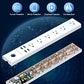 Power Strip 10Ft - Surge Protector with USB, AUOPLUS 6 Outlet and 4 USB Charger, 10Ft Long Extension Cord Flat Plug(1250W/10A/2100J), Wall Mountable Overload Protection for Computer Home Office Dorm