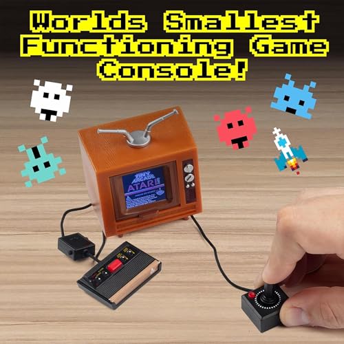 Tiny Arcade Atari 2600 Mini Console 3.5” Playable Retro TV & Controller with 10 Classic Games Including Pac-Man & Breakout -Portable Vintage Gaming System w/ Sound - Gift for Kids & Adults Ages 8+
