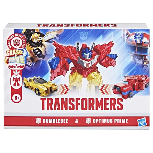 Transformers Crash & Combine Heroes, 3.75-Inch Converting Bumblebee and Optimus  Action Figures, Robot Toys for Kids 6 and Up ( Exclusive)