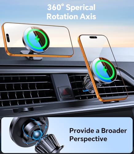 Kaistyle for MagSafe Car Mount Charger【Stronger Magnets】Magnetic Wireless Car Charger with Dashboard Pad Mounting Phone Holders for Your Car Accessories for Women Men Car Mount for iPhone 17 16 15 14