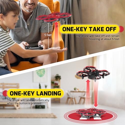 Spider Mini Drone for Kids with Altitude Hold and Headless Mode, 2 Batteries, Full Propeller Guards, 3 Lighting Effects, 360° Flips, 3 Speeds, Birthday Gifts Toys for Beginners Boys Girls