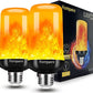 Hompavo 【Upgraded】 LED Flame Light Bulbs, 4 Modes Flickering Light Bulbs with Upside Down Effect, E26/E27 Flame Bulb for Halloween Christmas Party Patio Porch Home Indoor & Outdoor Decorations - 2