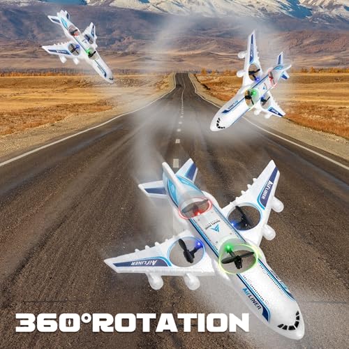 Rc Drone Remote Control Airplane -2.4GHz Foam V17 Jet Fighter Stunt,360° Drop-Resistant Stunt Spin Remote & Light RC Airplane with 2 Batteries for Kids Boys Girls (White)