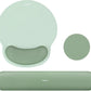 MOSISO Wrist Rest Support for Mouse Pad&Keyboard Set, Circle Curved Ergonomic Mousepad&Coaster Non-Slip Base Home/Office Pain Relief&Easy Typing Pad with Soft Cloth&Silicone Lining, Antique Green
