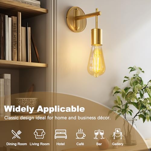DiCUNO E26 Edison Bulbs 60W, 2200K Amber Warm, 6W LED Edison Bulb ST64, Amber Glass, Vintage LED Light for Home, 600LM, Non-Dimmable, CRI 80, Pack of 2