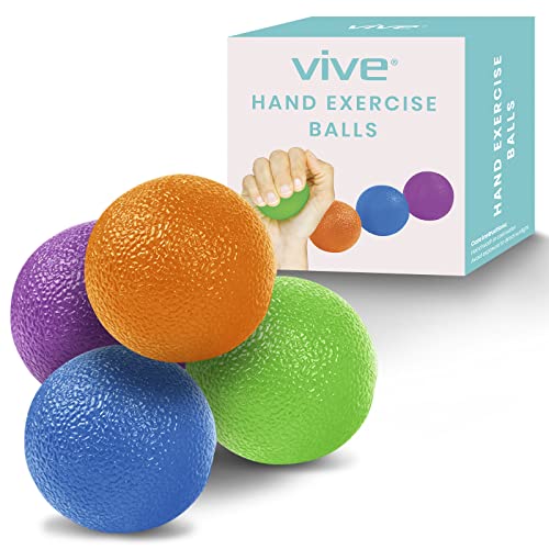 Vive Hand Squeeze Balls – Grip Strengthener & Finger Exercise Set for Hands, Wrists & Forearms