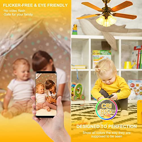 hansang 6 watt (60w Equivalent) LED Bulbs, E12 Small Base Candelabra Round Light Bulb, 600 Lumen, Warm White 2700K Ceiling Fan Light Bulbs, A15 LED Bulb Globe Shape, Non dimmable (6 Pack)