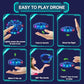 Hand Operated Flying Toy Drone for Kids, 360° Hands Free Motion Sensors Mini Drone with Cool LED Lights, Easy Indoor Small UFO Toy Flying Ball Drone for 6 7 8 9 10+ Year Old Boys and Girls (Blue)