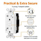 Basics Weather-Resistant Tamper-Resistant GFCI Receptacle with LED Indicator, Self-Test Feature, Ground Fault Circuit Interrupter for Indoor or Outdoor Use, 20 Amp, White