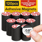 Peel-&-Stick Flexible Adhesive Magnets - 120 Magnetic Dots for Office Supplies, Whiteboard, Crafts, Fridge, & School Projects
