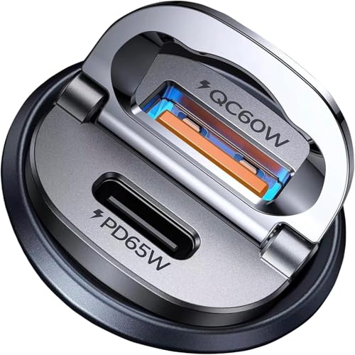 【Upgraded】 125W Car Charger USB C Super Fast Charging, [PD65W & QC60W][All Metal] MRGLAS Cigarette Lighter Car Charger, Car Electrical Accessories for iPhone 17 Pro Max iPad Samsung S26 S25 Pixel 10