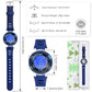 DTKID Digital Kids Watch 30 M Waterproof, 7 Color Lights Time Teaching Watch Easy to Read for Girls Boys 5-16