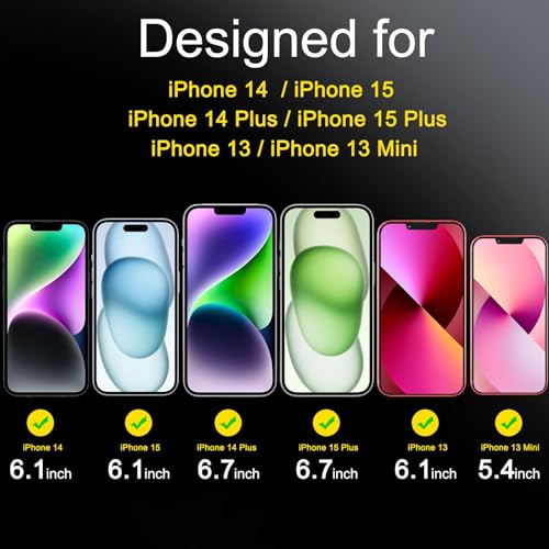 Ferilinso for iPhone 14 iPhone 15 iPhone 14 Plus iPhone 15 Plus Camera Lens Protector for iPhone 13 13 Mini Lens Screen Protector Accessories Cover 9H Protection Case Friendly 6 Pack
