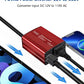FOVAL 150W Car Power Inverter 12V DC to 110V AC Converter Vehicle Adapter Plug Outlet with 3.1A Dual USB Car Charger for Laptop Computer (Classic Red)