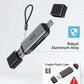 uni SD Card Reader, High-Speed USB C to Micro SD Card Adapter USB 3.0 Dual Slots, Memory Card Reader for SD/Micro SD/SDHC/SDXC/MMC, Compatible with MacBook Pro/Air, Chromebook, Android Galaxy