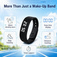 Vibrating Alarm Wristband Clock for Heavy Sleepers Wake Band Wrist Watch Silent Vibration Bracelet Loud Adults Strike Deaf People Despertar with that Won't Partner Extremely Deep (Black)