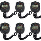 Pgzsy 6 Pack Multifunctional Digital Sports Stopwatch, Large Screen with Date Time Alarm, Daily Waterproof Shockproof Drop-Proof Sports Timer