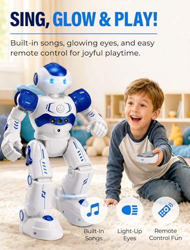 KingsDragon RC Robot Toys for Kids, Gesture & Sensing Programmable Remote Control Smart Robot for Age 3 4 5 6 7 8 Year Old Boys Girls Birthday Gift Present