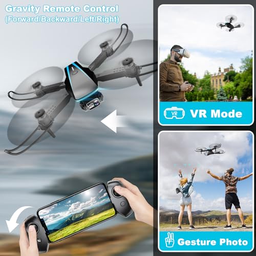 Oddire Drone with Camera - Drones for Adults, with 2 Batteries, Carrying Case, Propellers, 1080P HD Foldable Drone with Stable Hover, Trajectory Flight, Gravity Control, One Key Take Off/Land, 3D Flip