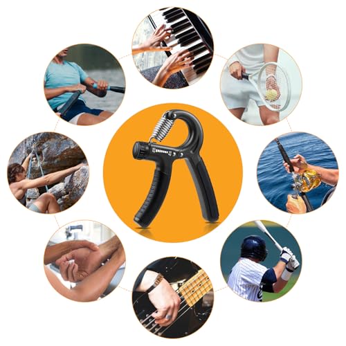 NIYIKOW 2 Pack Grip Strength Trainer, Hand Grip Strengthener, Adjustable Resistance 22-132Lbs (10-60kg), Forearm Strengthener, Perfect for Musicians Athletes